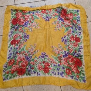 Vintage BG Creations Floral Silk Scarf
